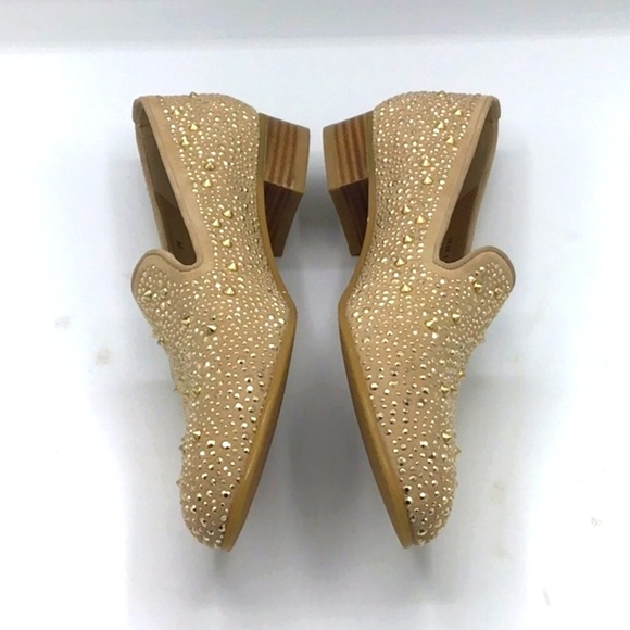 Stuart Weitzman Slipbeads Suede Studded Loafers Size 8 - Picture 8 of 13